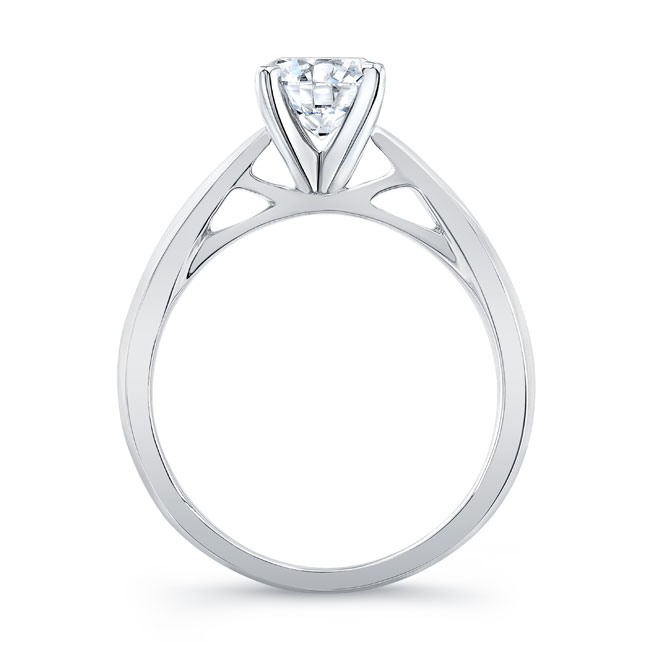  White Gold Tapered Lab Grown Diamond Solitaire Ring Image 2
