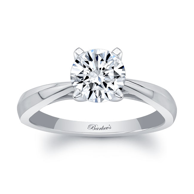  Tapered Moissanite Solitaire Ring Image 1