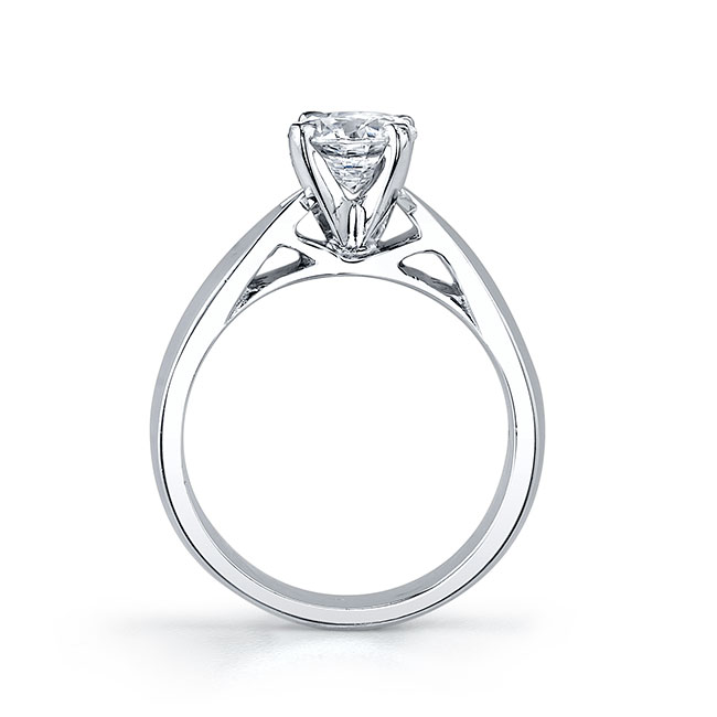  White Gold Pinched Solitaire Ring Image 2