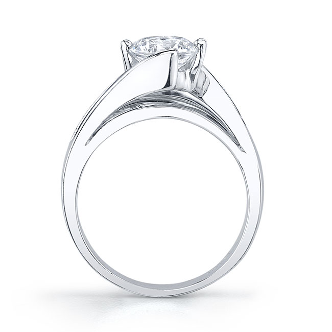  White Gold Half Channel Solitaire Engagement Ring Image 2