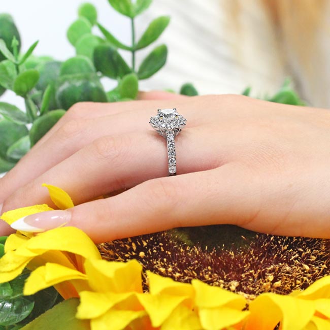  Starnish Halo Moissanite Engagement Ring Image 4