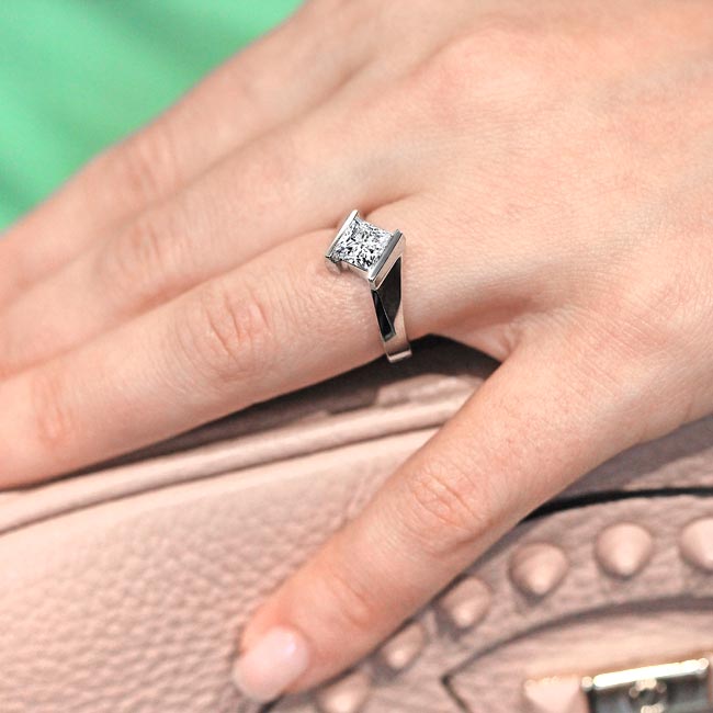  Princess Lab Grown Diamond Solitaire Ring Image 5