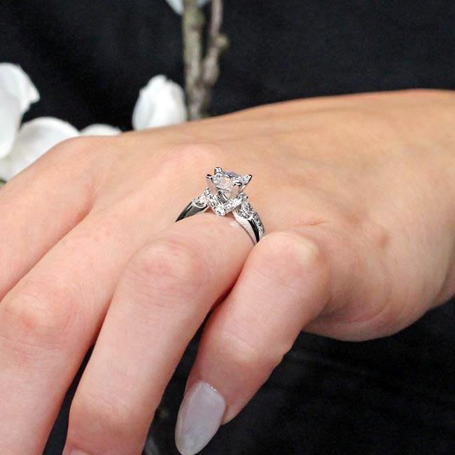 Platinum Princess Cut Lab Diamond Three Stone Ring Image 5