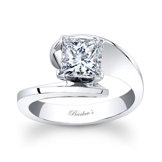 Princess Cut Bypass Solitaire Ring