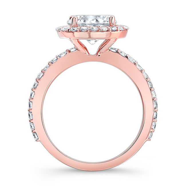  Rose Gold 2 Carat Moissanite Halo Engagement Ring Image 2