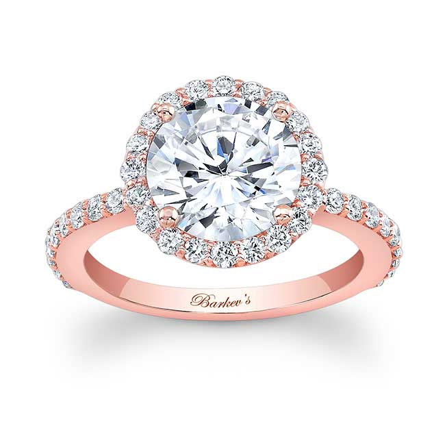  Rose Gold 2 Carat Moissanite Halo Engagement Ring Image 1
