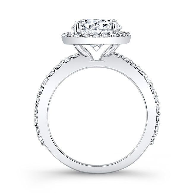 Platinum 2 Carat Lab Grown Diamond Halo Engagement Ring Image 2