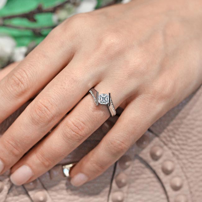 Asscher Cut Square Diamond Ring Image 3