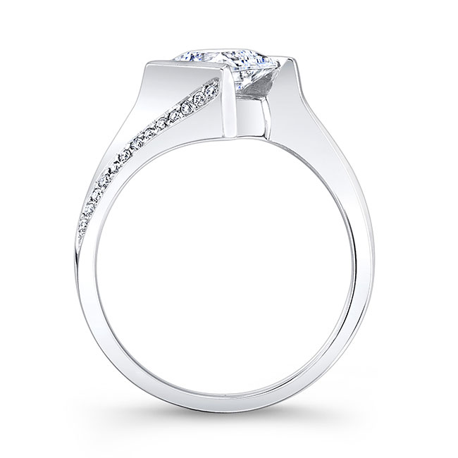 Platinum Princess Cut Square Diamond Ring Image 2