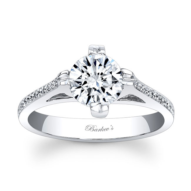  Simple Round Moissanite Ring Image 1