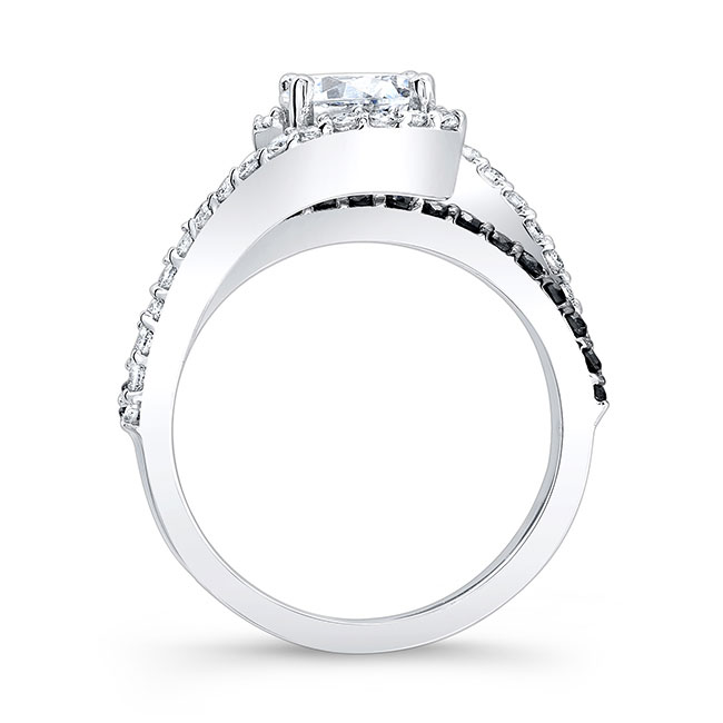 Platinum 1 Carat Black Diamond Accent Ring Image 2