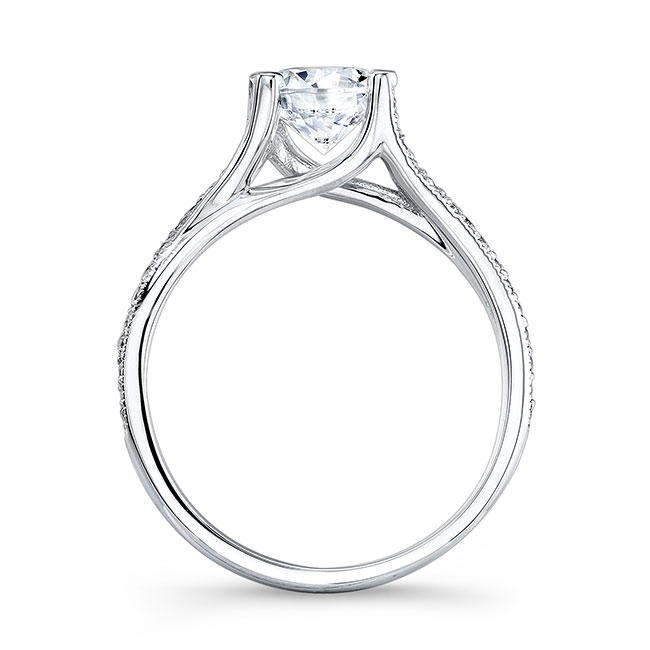  White Gold V Shaped Engagement Ring Image 2