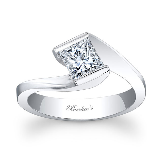 Princess Moissanite Solitaire Engagement Ring