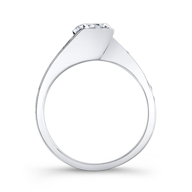  White Gold Channel Set Diamond Engagement Ring Image 2