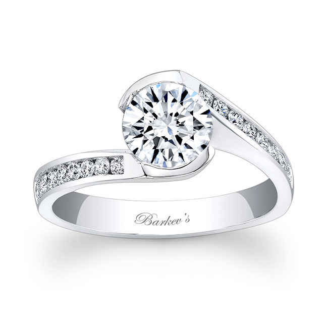  White Gold Channel Set Diamond Engagement Ring Image 1