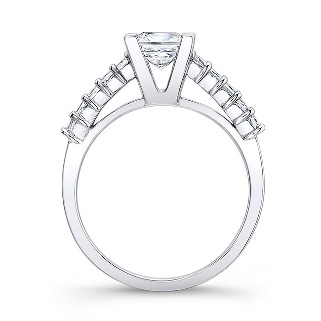  White Gold 1 Ct Princess Cut Moissanite Ring Image 2