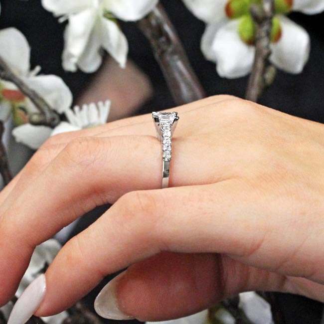 1 Ct Princess Cut Lab Grown Diamond Ring Image 4