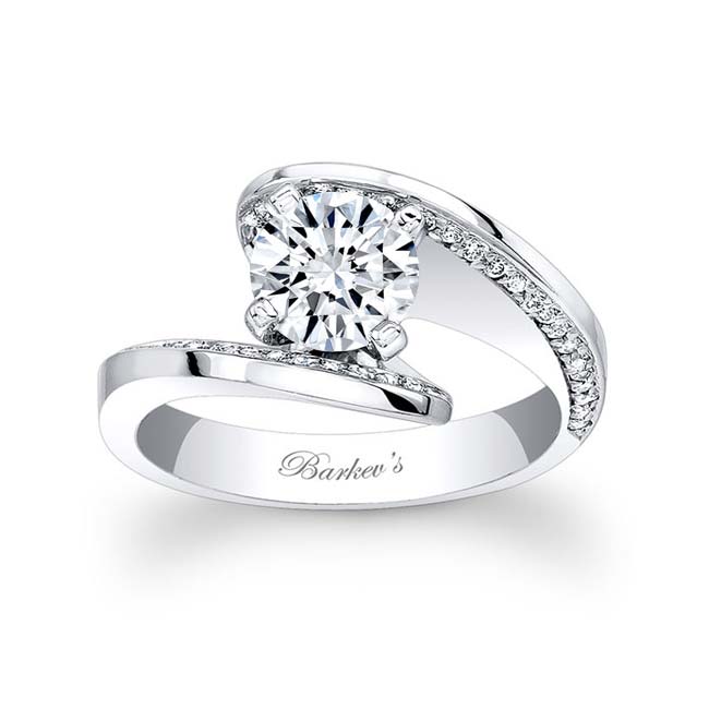  Bypass Pave Moissanite Engagement Ring Image 1