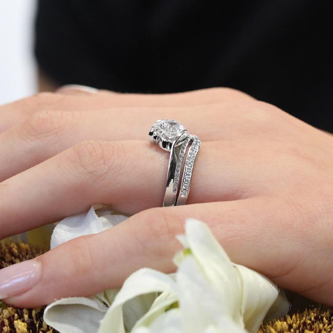 Platinum Channel Lab Grown Diamond Bridal Set Image 5