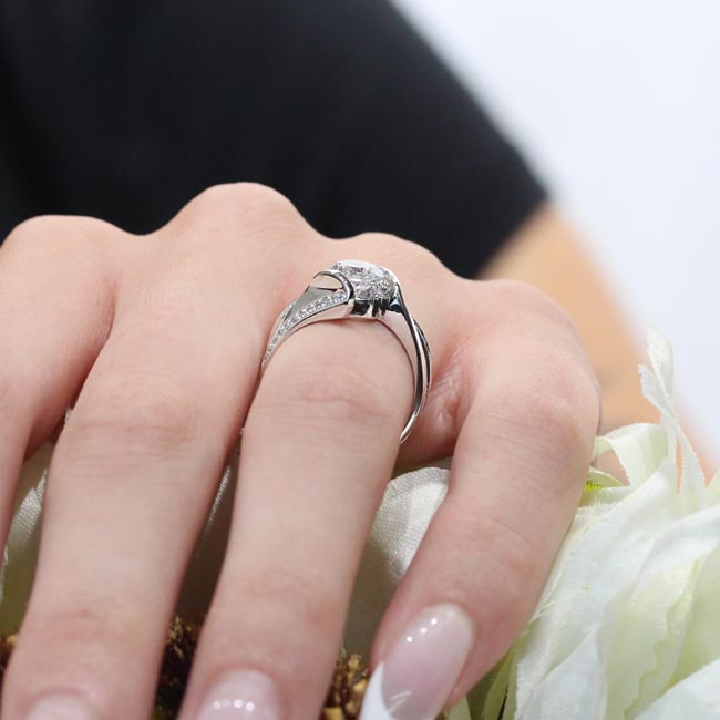 Platinum Channel Lab Grown Diamond Bridal Set Image 6