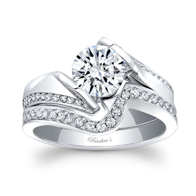 Platinum Channel Diamond Bridal Set Image 1