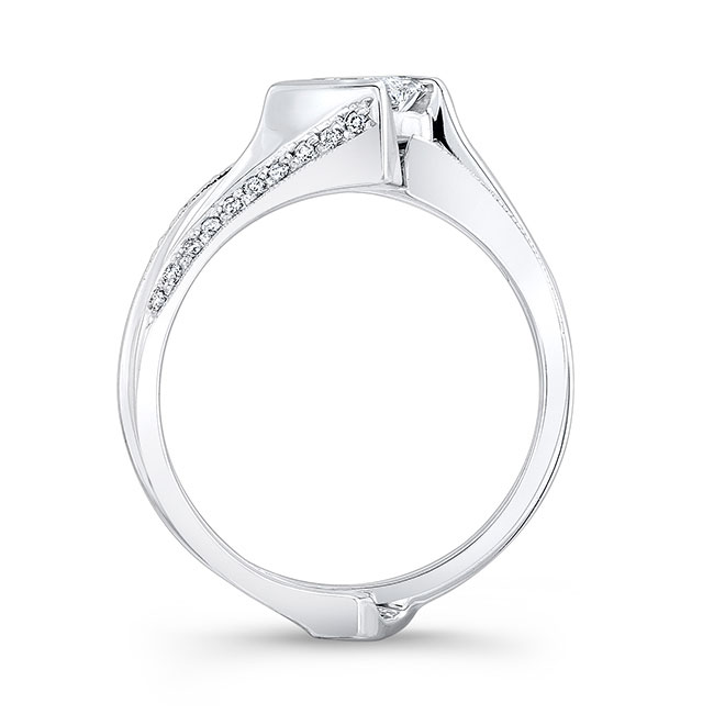 Platinum Half Carat Princess Moissanite Interlock Bridal Set Image 2