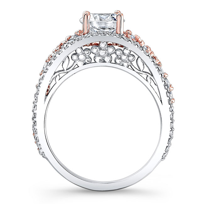  White Rose Gold Vintage 1 Carat Diamond Engagement Ring Image 2