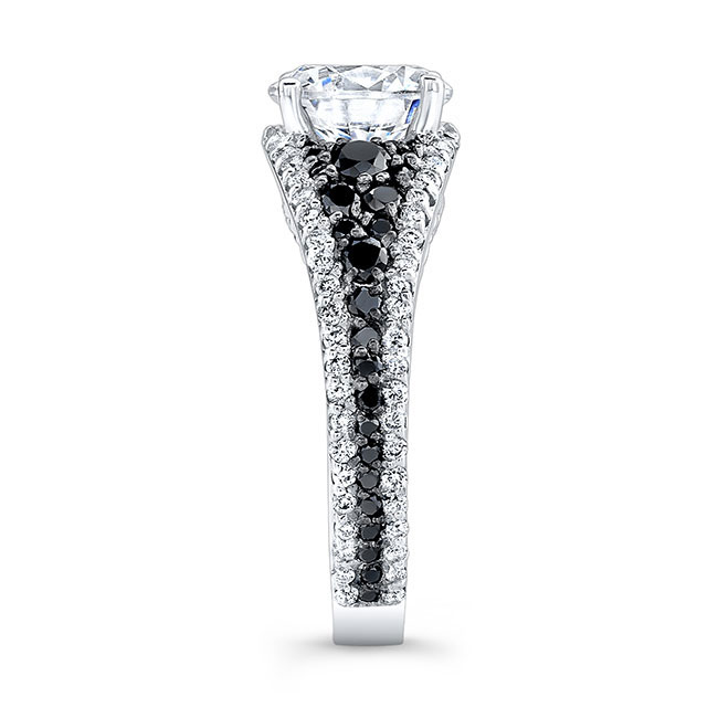  Vintage 1 Carat Moissanite Black Diamond Accent Engagement Ring Image 3