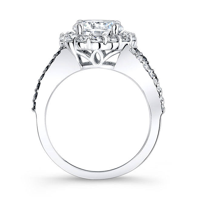 Platinum 2 Carat Black Diamond Accent Moissanite Ring Image 2