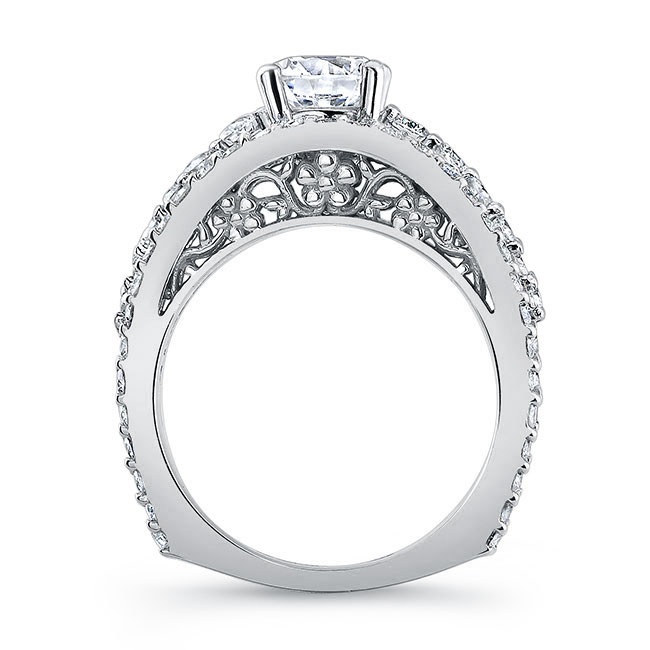 Platinum Art Deco Moissanite Ring Image 2