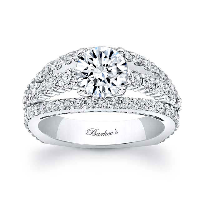 Platinum Art Deco Moissanite Ring Image 1