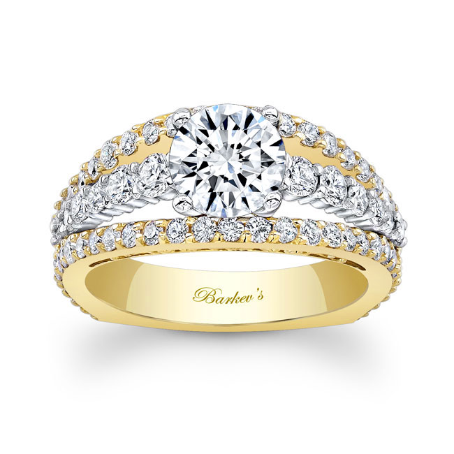  White Yellow Gold Art Deco Diamond Ring Image 1