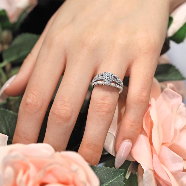 Platinum Art Deco Moissanite Ring Image 3