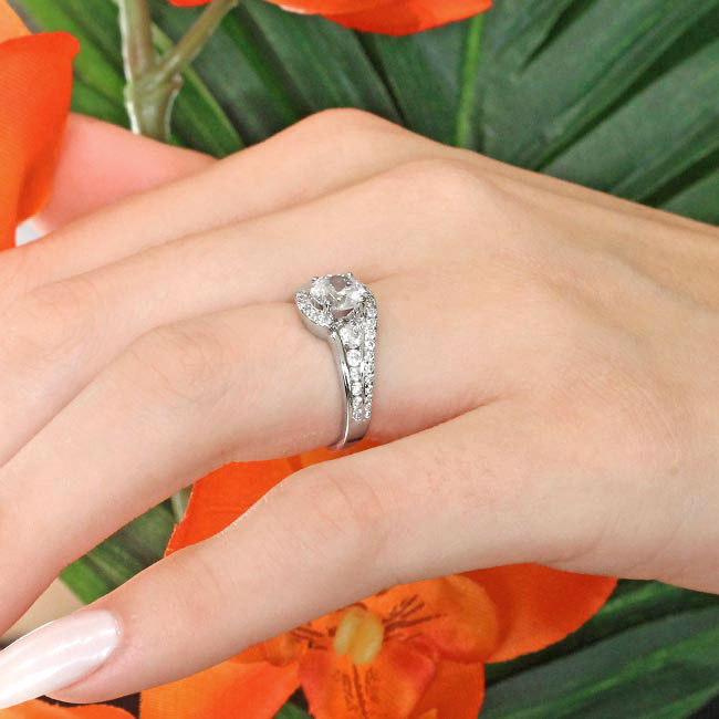 White Gold Unique Lab Grown Diamond Engagement Ring Image 4