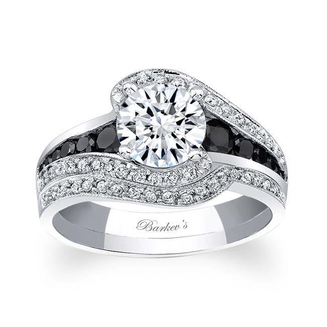  Unique Black Diamond Accent Bridal Set Image 1