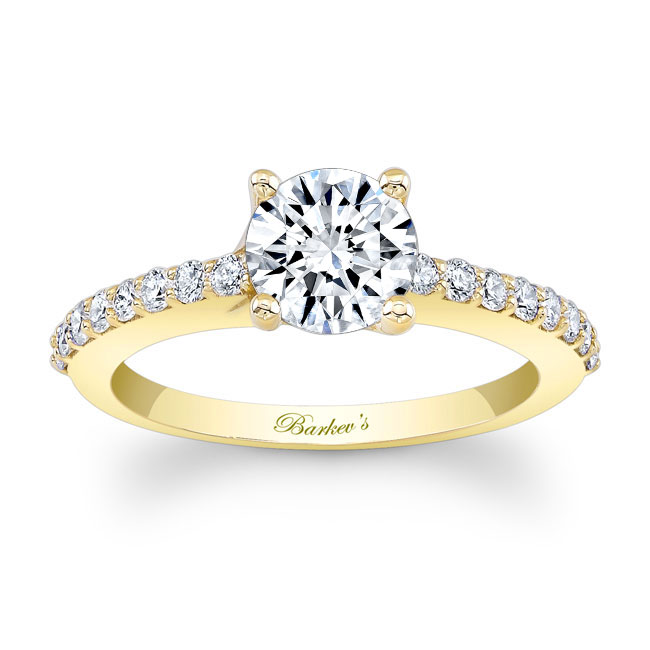 Yellow Gold 4 Prong Lab Grown Diamond Engagement Ring