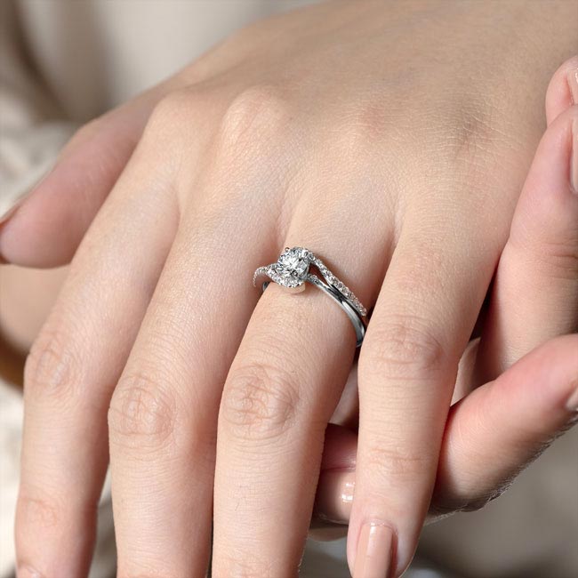 Platinum Half Carat Lab Grown Diamond Bridal Set Image 4