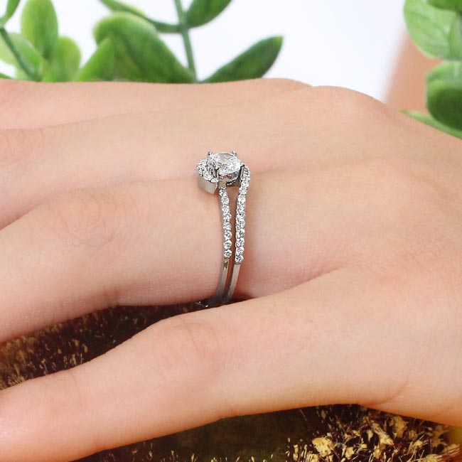Platinum Half Carat Lab Grown Diamond Bridal Set Image 6