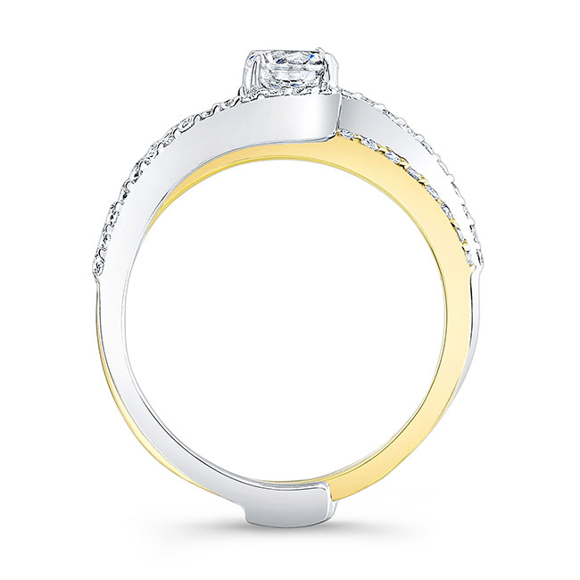 White Yellow Gold Half Carat Lab Grown Diamond Bridal Set Image 2
