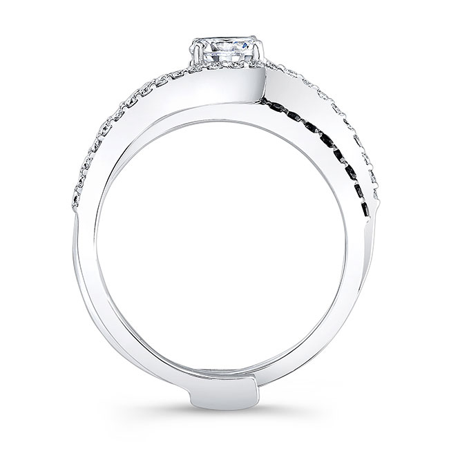  Half Carat Moissanite Black Diamond Accent Bridal Set Image 2
