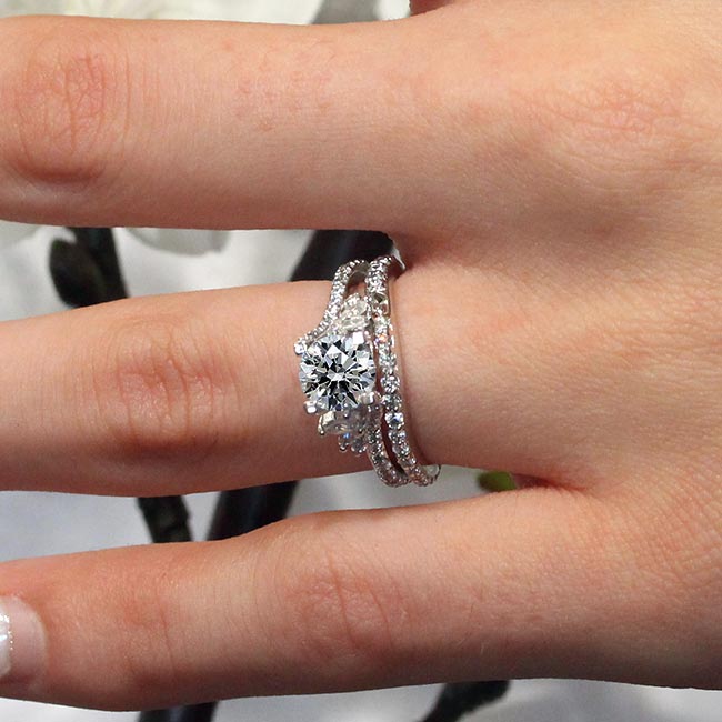 1 Carat Round Lab Grown Diamond Bridal Set Image 4