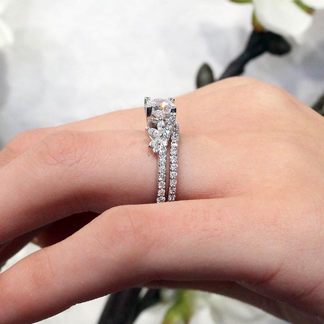 1 Carat Round Lab Grown Diamond Bridal Set Image 5