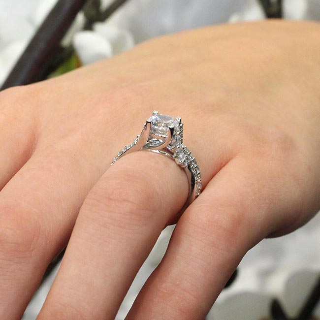 1 Carat Round Lab Grown Diamond Bridal Set Image 6