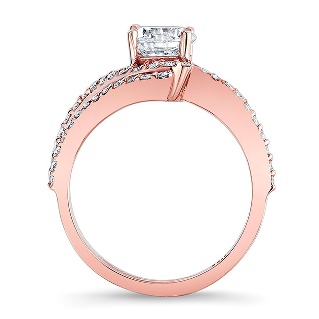 Rose Gold Swirl Lab Grown Diamond Engagement Ring Image 2