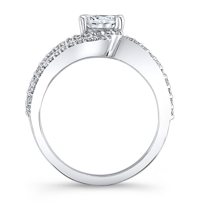  White Gold Swirl Moissanite Engagement Ring Image 2