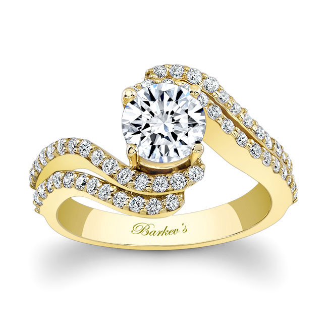 Yellow Gold Swirl Engagement Ring