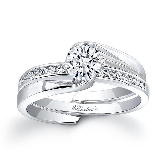 Platinum Half Carat Lab Grown Diamond Interlock Bridal Set Image 1