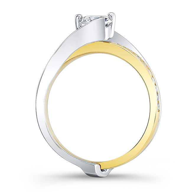  White Yellow Gold Half Carat Lab Grown Diamond Interlock Bridal Set Image 2