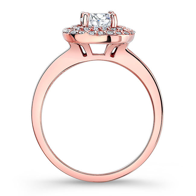  Rose Gold Double Halo Engagement Ring Image 2