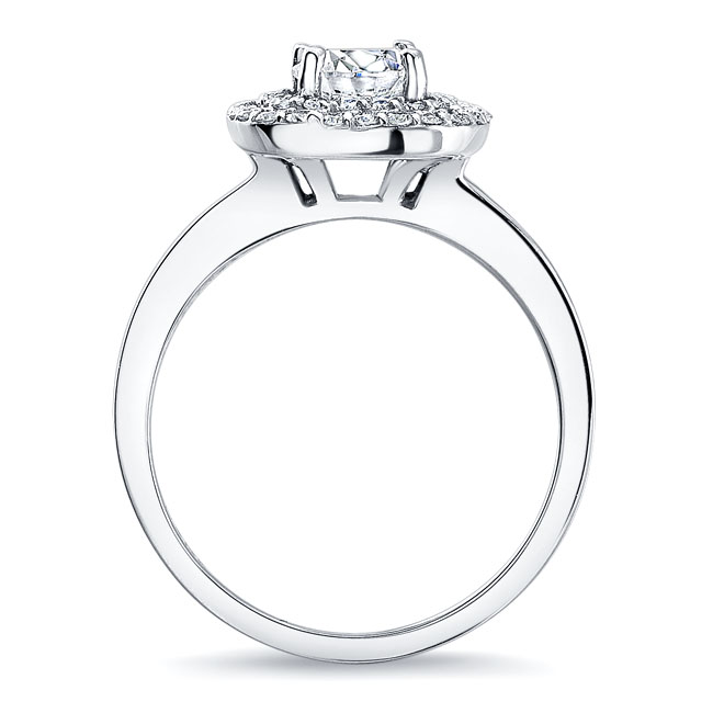 Platinum Double Halo Moissanite Engagement Ring Image 2